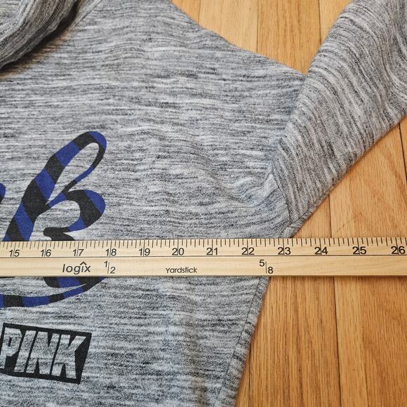 Victoria's Secret Womens Gray Cowl Funnel Neck PINK Spellout Sweatshirt Sz M - Picture 9 of 13